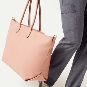 Jaanuu double shift oversized Large Overnight Tote in blush